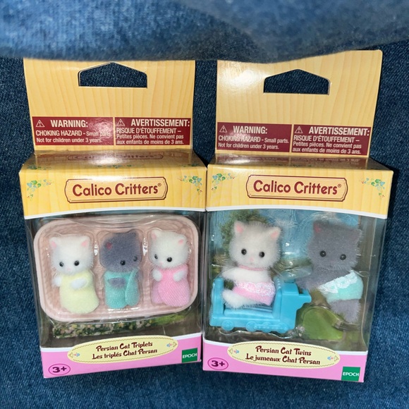 Calico Critters Persian Cat Triplets & Twins Set NEW NWT NIB LAST SETS - Picture 1 of 1